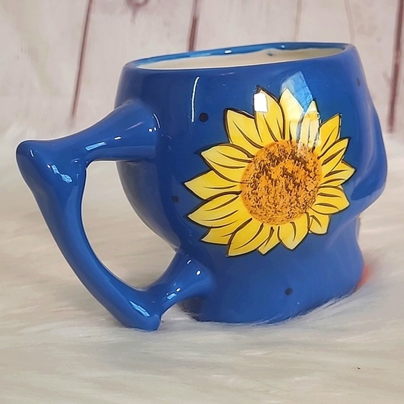 Pacific Giftware Handpainted Sunflower Floral Sugar Skull Coffee Mug Cup - Picture 8 of 16